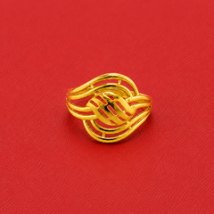 Golden Woven Basket Dome Ring
