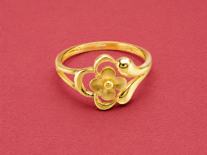 Golden Flower & Bud Ring