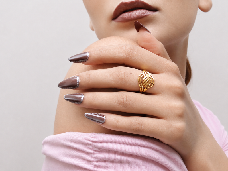 Golden Woven Basket Dome Ring – view 4