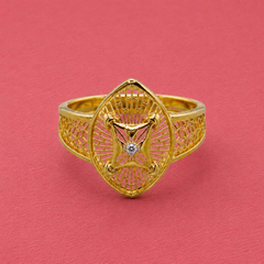Golden Marquise Filigree Statement Ring