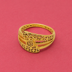 Golden Openwork Filigree Dome Ring