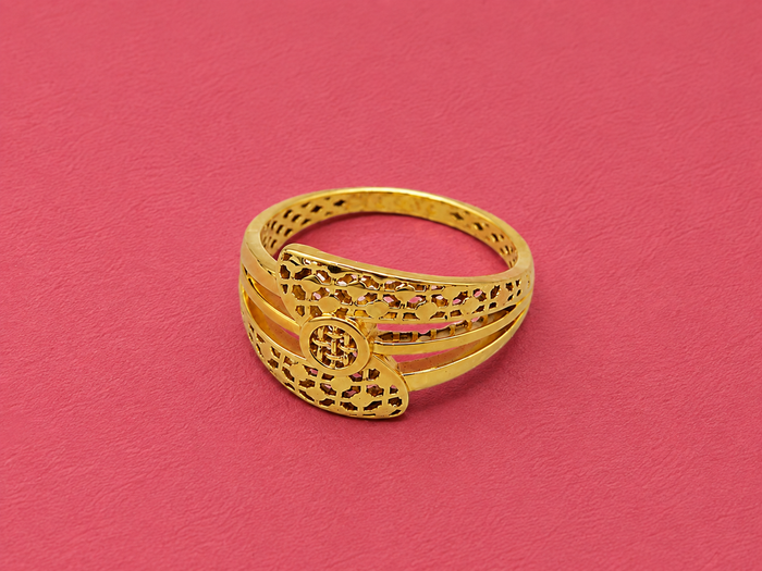 Golden Openwork Filigree Dome Ring