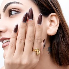 Golden Swirl & Flower Ring – view 4
