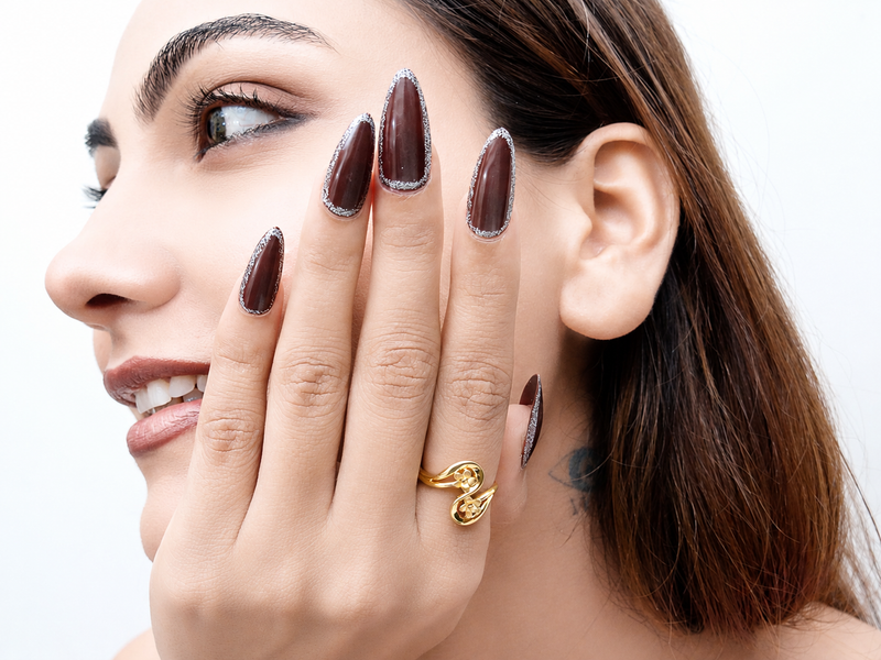 Golden Swirl & Flower Ring – view 4