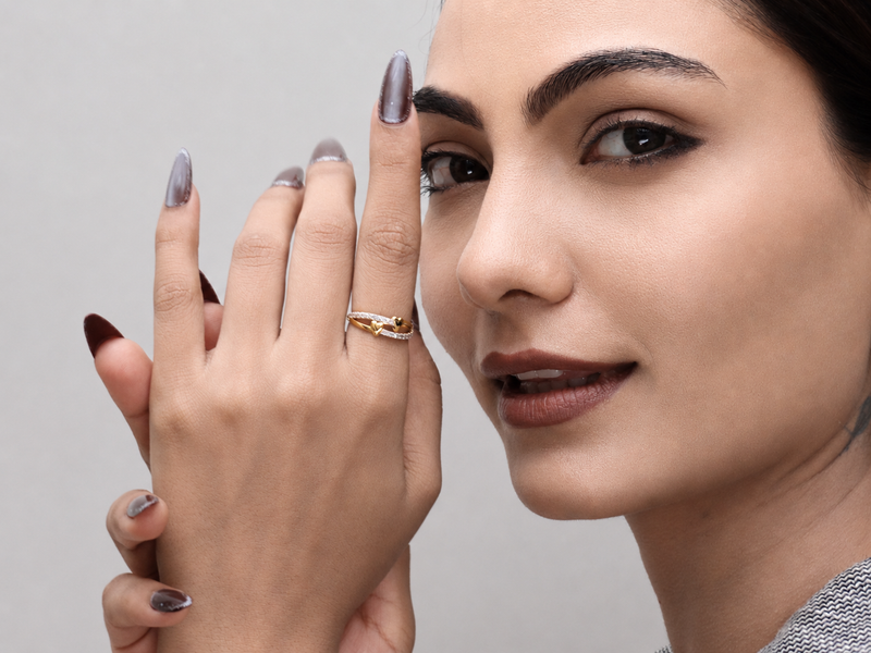 Golden Slim CZ Ring – view 2