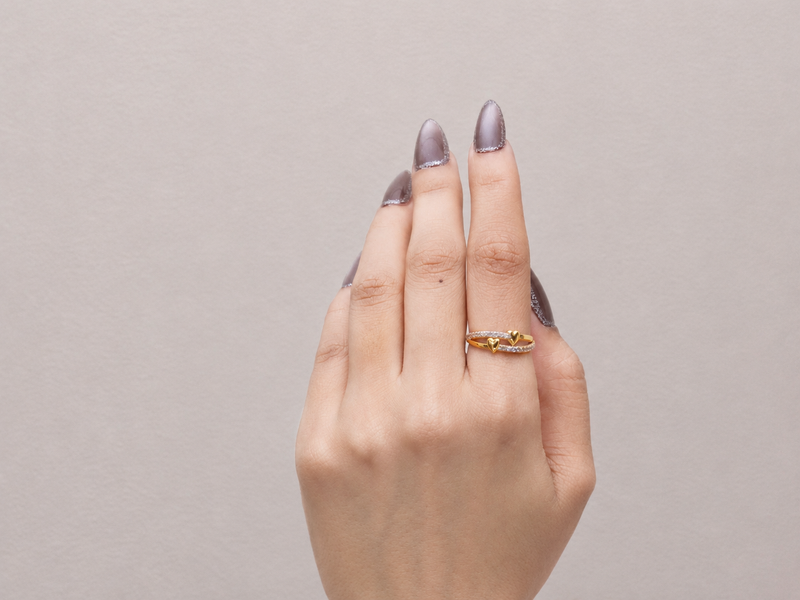 Golden Slim CZ Ring – view 3