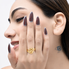 Golden Infinity Swirl Multi-Band Ring – view 2