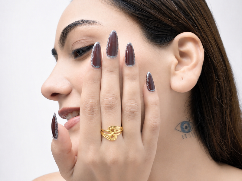 Golden Infinity Swirl Multi-Band Ring – view 2