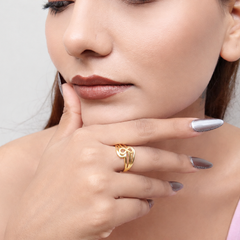 Golden Infinity Swirl Multi-Band Ring – view 3