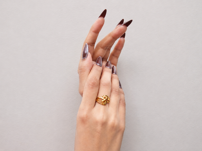 Golden Infinity Swirl Multi-Band Ring – view 4