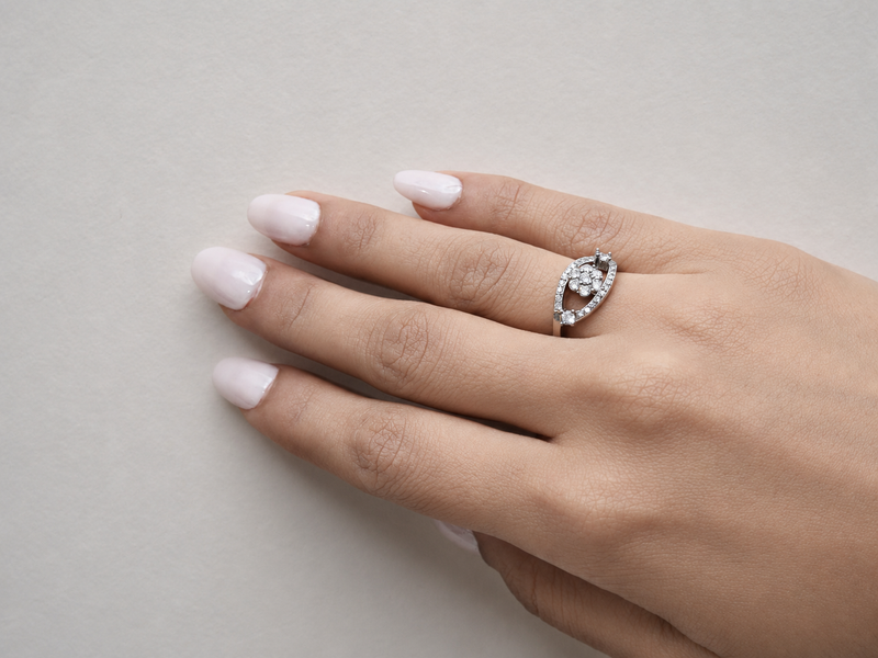 Silver Pave Eye Cluster Ring – view 4