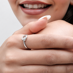 Silver Crescent Moon Pave Ring – view 3