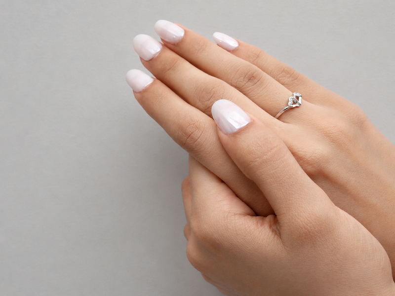 Silver Twin Pave Swan Heart Ring – view 4