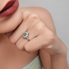 Silver Pave Star Hexagon Panel Ring – view 2