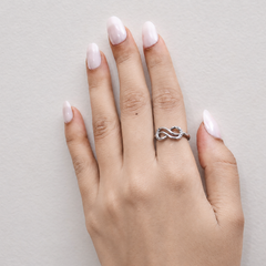 Silver Slim Pave Infinity Ring – view 3