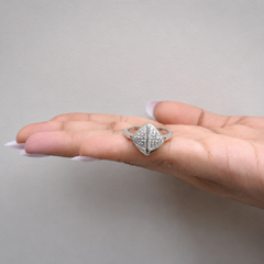 Silver Pave Pyramid Dome Ring – view 4