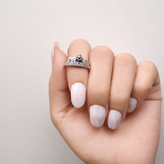 Silver Pave Crown Tiara Ring – view 3