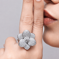 Silver Pave Butterfly Statement Ring – view 4