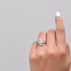 Silver Swirl Scroll Openwork Cocktail Ring – view 2