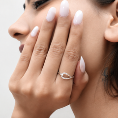 Silver Interlocking Pave Loop Ring – view 3