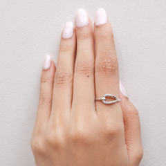 Silver Interlocking Pave Loop Ring – view 4