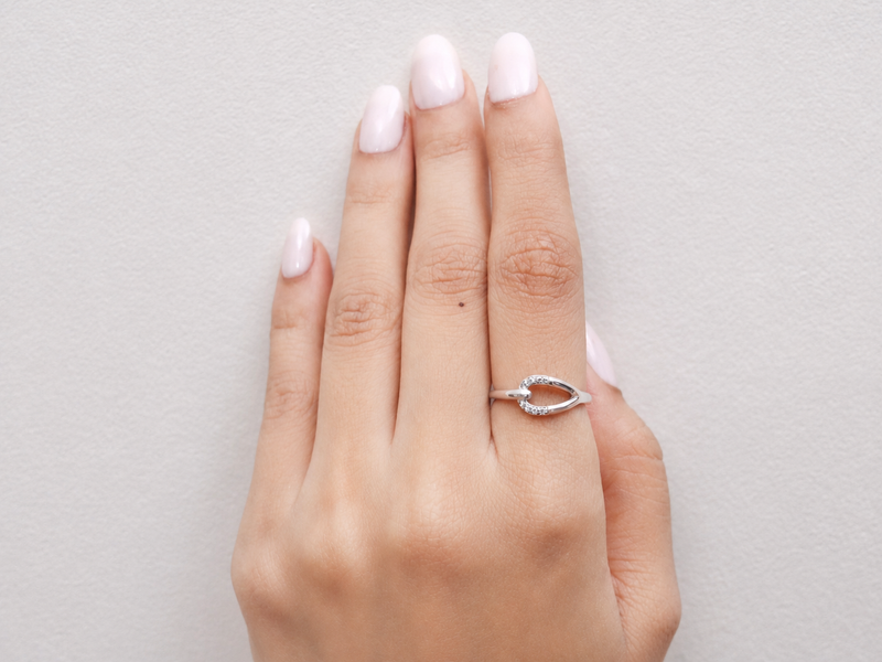 Silver Interlocking Pave Loop Ring – view 4