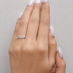 Silver Pave Swirl Wave Ring – view 3