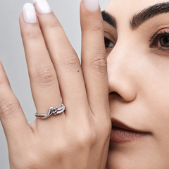 Silver Pave Swirl Wave Ring – view 4