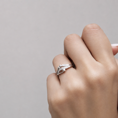 Silver Pave Bow & Heart Ring – view 2