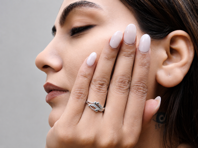Silver Pave Bow & Heart Ring – view 4
