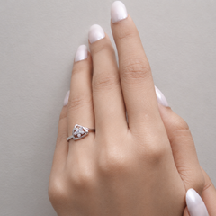 Silver Pave Trefoil Cluster Ring – view 4
