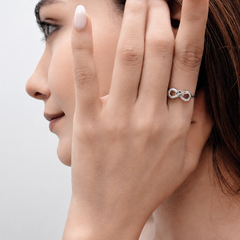 Silver Pave Infinity Ring – view 3