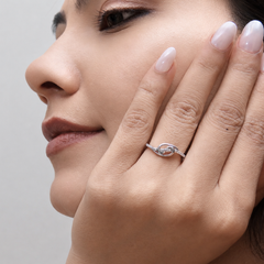 Silver Open Love Knot Pave Ring – view 4