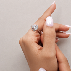 Silver Pave Swirl Disc Ring – view 4