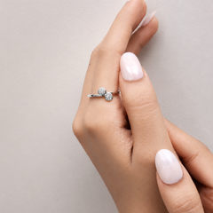Silver Twin Pave Disc Ring – view 2