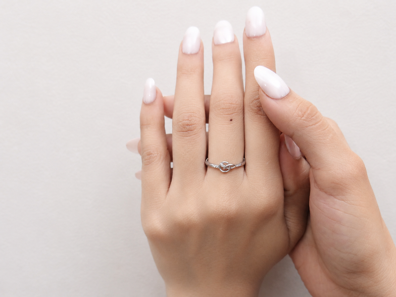 Silver Pave Love Knot Ring – view 2