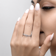 Silver Pave Love Knot Ring – view 4