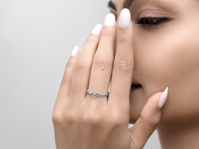 Silver Pave Love Knot Ring – view 4