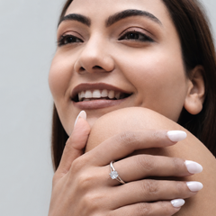 Silver Round Solitaire Split-Shank Ring – view 3