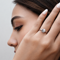 Silver Cushion Pave Panel Ring – view 2