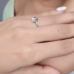 Silver Cushion Pave Panel Ring – view 4