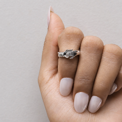 Silver Triple Interlocking Band Ring Set – view 3