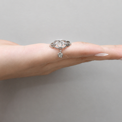 Silver Interlocked Circles Charm Ring – view 2
