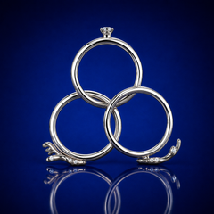 Silver Triple Interlocking Band Ring Set