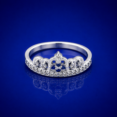 Silver Pave Crown Tiara Ring