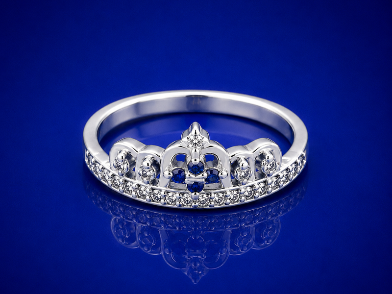 Silver Pave Crown Tiara Ring
