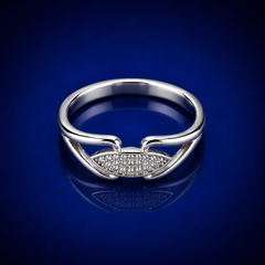 Silver Pave Marquise Bar Ring