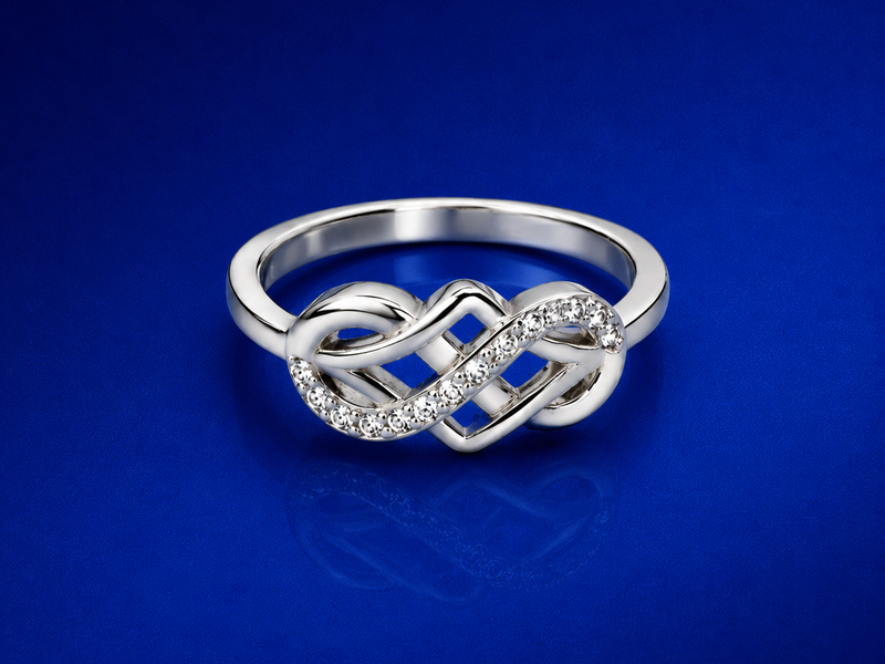 Silver Pave Celtic Knot Ring