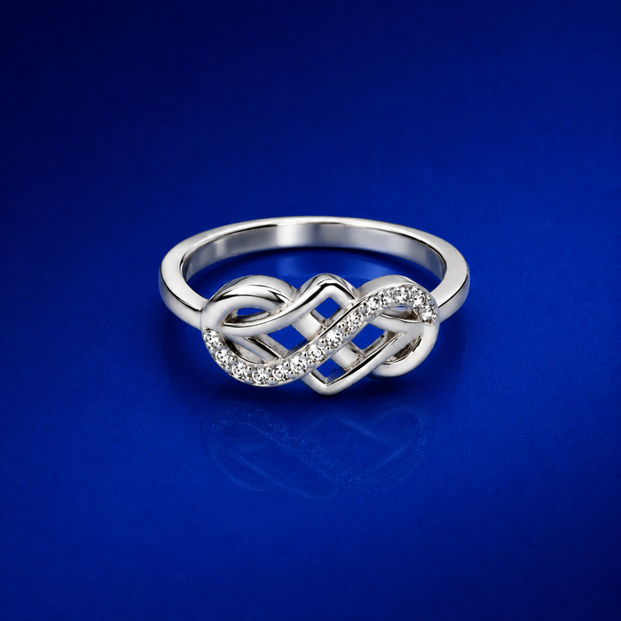 Silver Pave Celtic Knot Ring