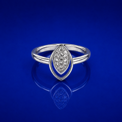 Silver Marquise Pave Cluster Ring